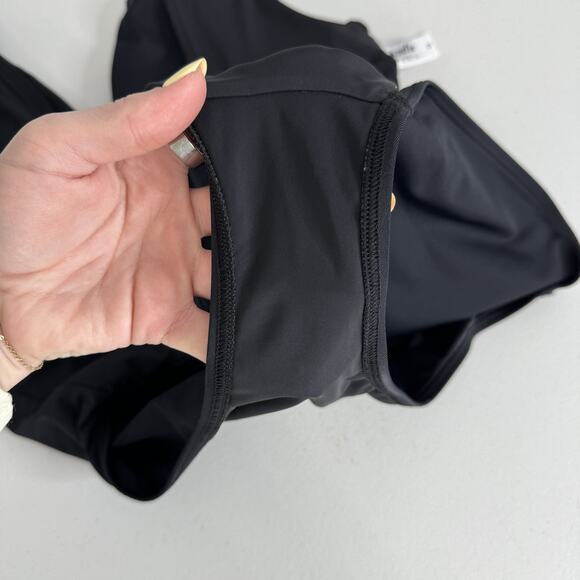 Andie One Piece Swimsuit Womens Medium Black Plunge V Neck Monique Bathing Suit - Picture 11 of 15